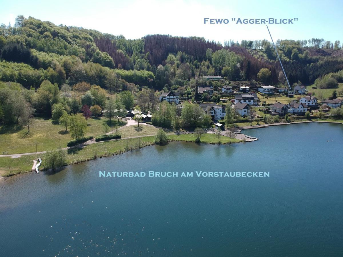 Exklusive Ferienwohnung 'Agger-Blick' Mit Grosser Seeblick-Terrasse & Sauna Гумерсбах Екстериор снимка